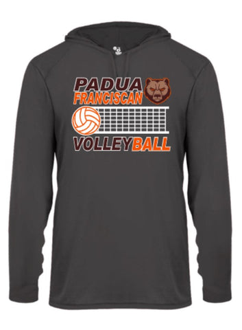 Padua Volleyball Badger B-Core Long Sleeve Dry Fit Hooded Tee