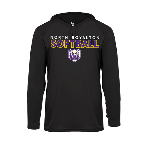 North Royalton Softball Badger Long Sleeve Dry Fit Hooded Tee (Youth and Adult)