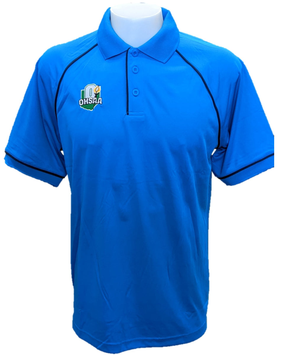 NEW! Cyan Blue OHSAA Mens Volleyball Referee Shirt Final Score