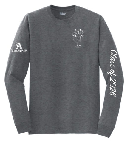 St. Ambrose 8th Grade Gildan Dark Heather Long Sleeve Shirt