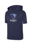 IVL Sport Tek Navy Blue Wicking Fleece Short Sleeve Hooded Pullover