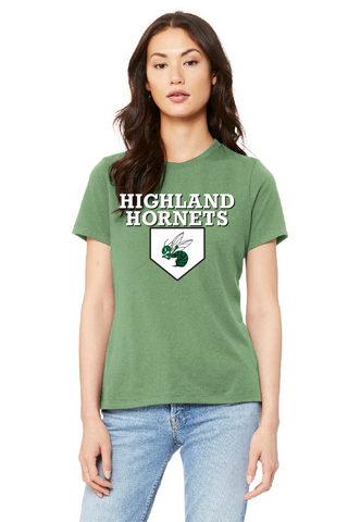 Highland Baseball Ladies Bella + Canvas Relaxed Short Sleeve Tee