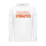 Padua Gymnastics White Badger Tri-Bend Long Sleeve Hooded Tee (Mens & Womens)