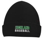 Highland Baseball Embroidered Black Champro Polar Cuff Beanie