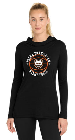 Padua Basketball Women's Black Sport-Tek Tri-Blend Hooded Tee