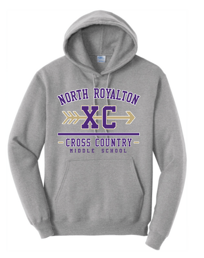 North Royalton MS Cross Country Gray 50/50 Hooded Sweatshirt