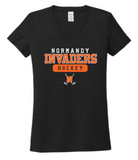 Normandy Hockey Womens Allmade Tri-Blend V-Neck T-Shirt