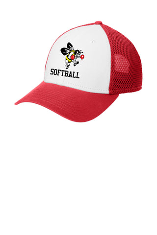 Brecksville Softball White/Red New Era Snapback Contrast Front Mesh Cap