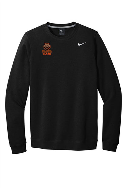 Padua Tennis Black Embroidered Nike Club Fleece Crewneck Sweatshirt