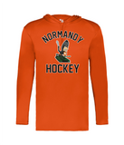 Normandy Hockey Invader Tank Logo Long Sleeve Hooded Tee