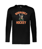 Normandy Hockey Invader Tank Logo Long Sleeve Hooded Tee