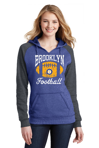 Brooklyn Hurricanes Youth Football Ladies Raglan Hoodie