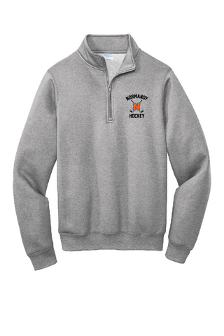 Normandy Hockey Embroidered Port & Co. Core Fleece 1/4 Zip Pullover Sweatshirt