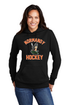 Normandy Hockey Invader Tank Logo Womens Black 50/50 Hooded Sweatshirt