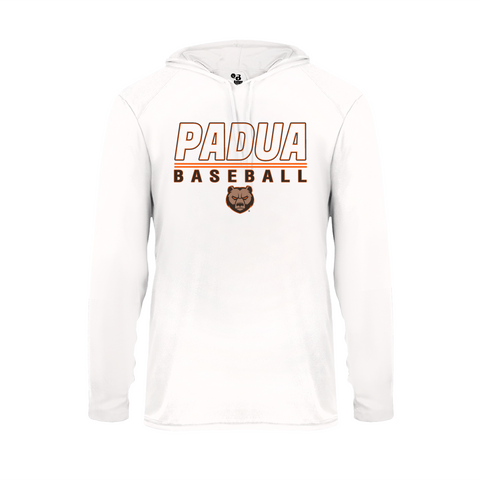 Padua Baseball Badger Long Sleeve Dry Fit Hooded Tee