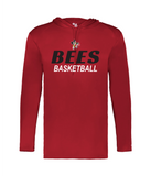 Bees Basketball Badger Dry Fit Long Sleeve Hooded Tee (Mens & Womens)