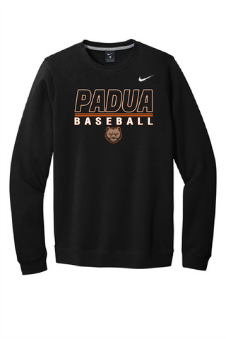 Padua Baseball Black Nike Crewneck Sweatshirt