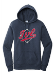 IVL Baseball Ladies Navy Blue Core Fleece 50/50 Hooded Sweatshirt