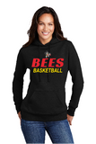 Bees Basketball Womens Black 50/50 Hooded Sweatshirt