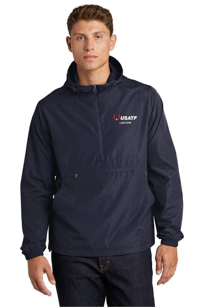 USATF Sport Tek Packable jacket navy – Final Score Sporting Goods