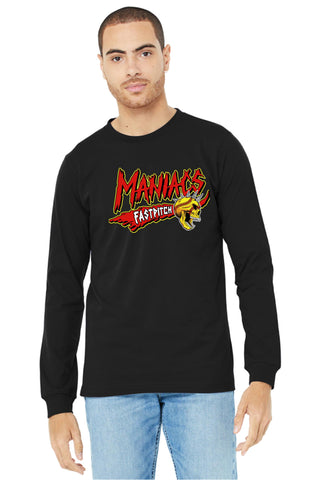 Soft Style Long Sleeve District T With Maniacs Logo
