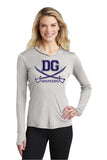 DG Warriors Logo Womens Sport-Tek PosiCharge Dry Fit Hooded Tee